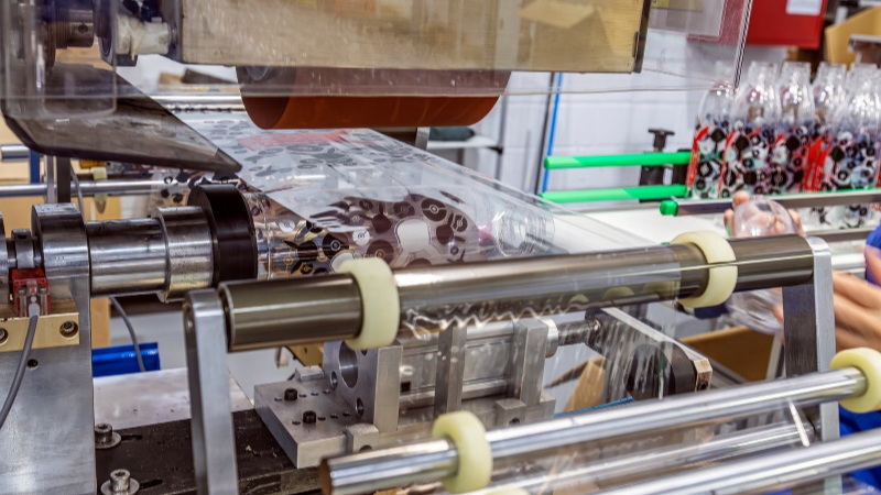 Processo de estampagem de garrafas através de hot stamping